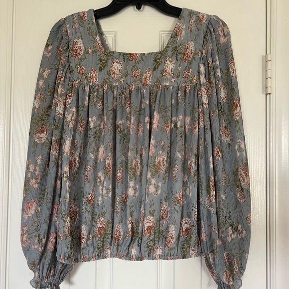 Altar’d State Blue Floral Boho Gauze Blouse size XS - Picture 9 of 9